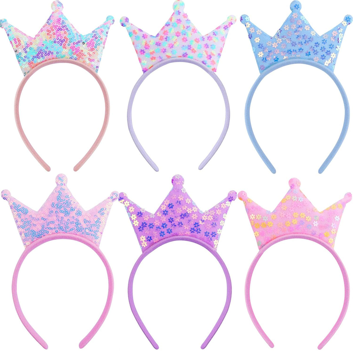 Headbands for Girls 6 Pack Toddler Headbands Glitter Kids Hairband Cat Bow Heart Star Crown Hair Accessories for Toddler Girls Teens (Cat Ear)