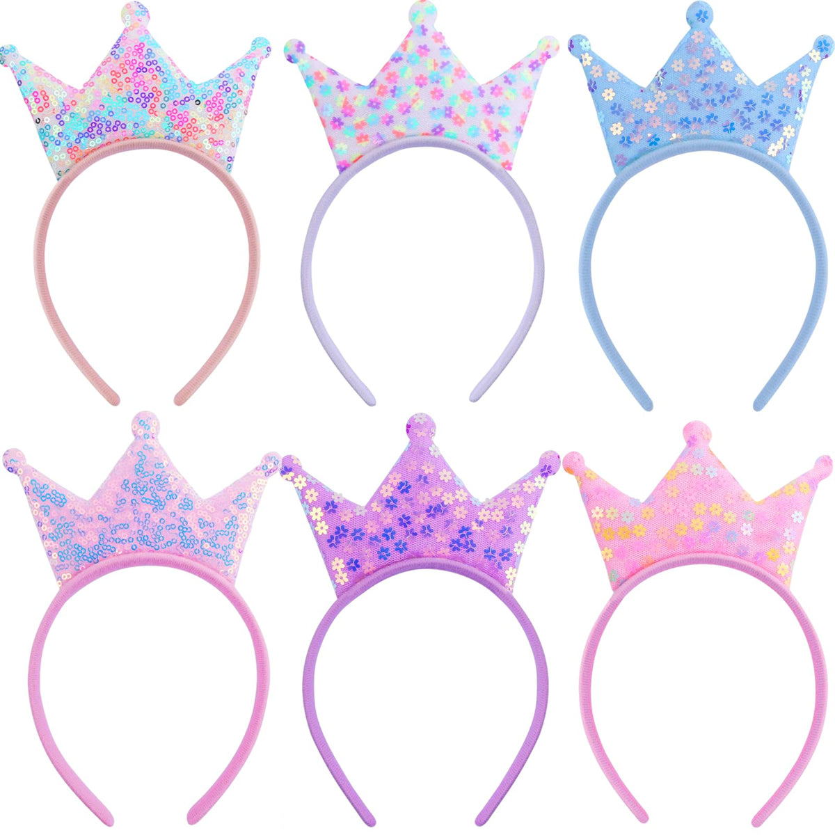 Headbands for Girls 6 Pack Toddler Headbands Glitter Kids Hairband Cat Bow Heart Star Crown Hair Accessories for Toddler Girls Teens (Cat Ear)