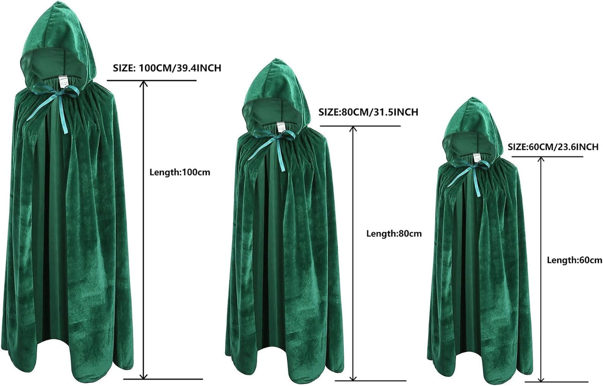 OurLore Kids Velvet Cape Cloak With Hood Unisex-Child Cosplay Halloween Christmas Costume