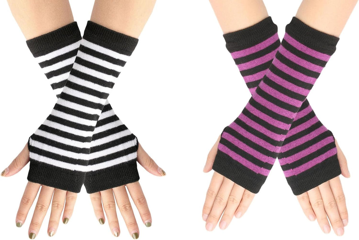 Kids Arm Warmers Gloves Girls Arm Gloves Striped And Rainbow