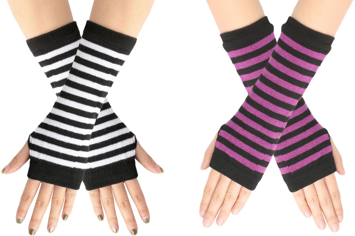 Kids Arm Warmers Gloves Girls Arm Gloves Striped And Rainbow