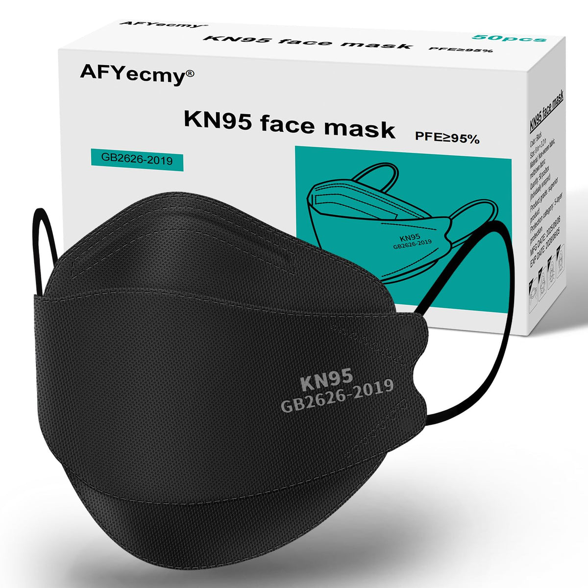 Disposable Face Masks 100 Pack, 3-Ply Breathable Masks with Soft Comfortable Earloops, Adjustable Nose Clip for Office, Travel, School & Public Use, Black