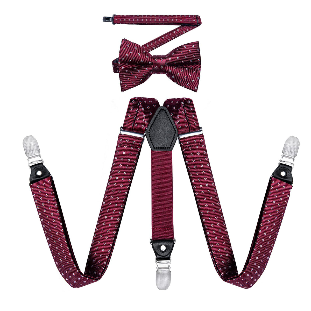 DiBanGu Boys Silk BowTie Set Y Back Kids Suspenders Gift Box