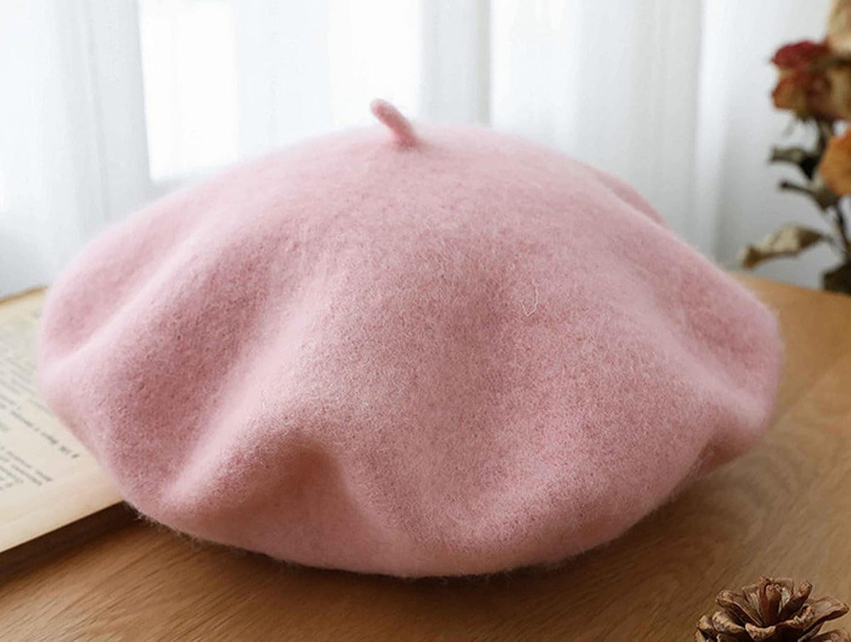 Kids Girls French Beret Hat Artist Hat Solid Warm Beanie Cap Winter Autumn