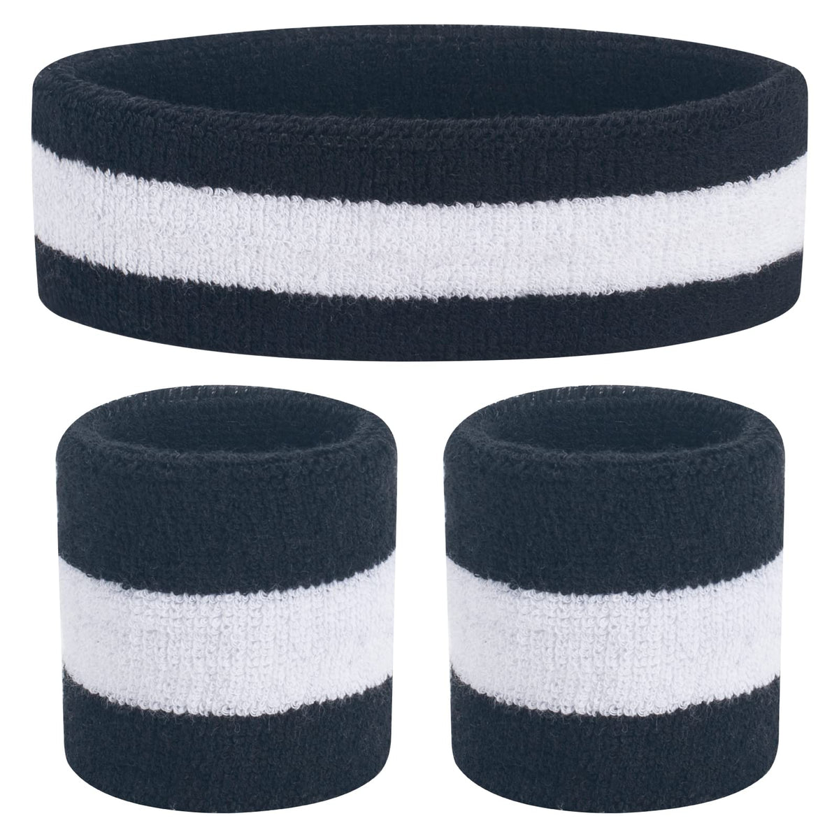 ONUPGO Kids Sweatbands Toddler Headband Wristband Set - Athletic Cotton Baby Sweat Band for Kids Youth Baby (1 Headband + 2 Wristbands)