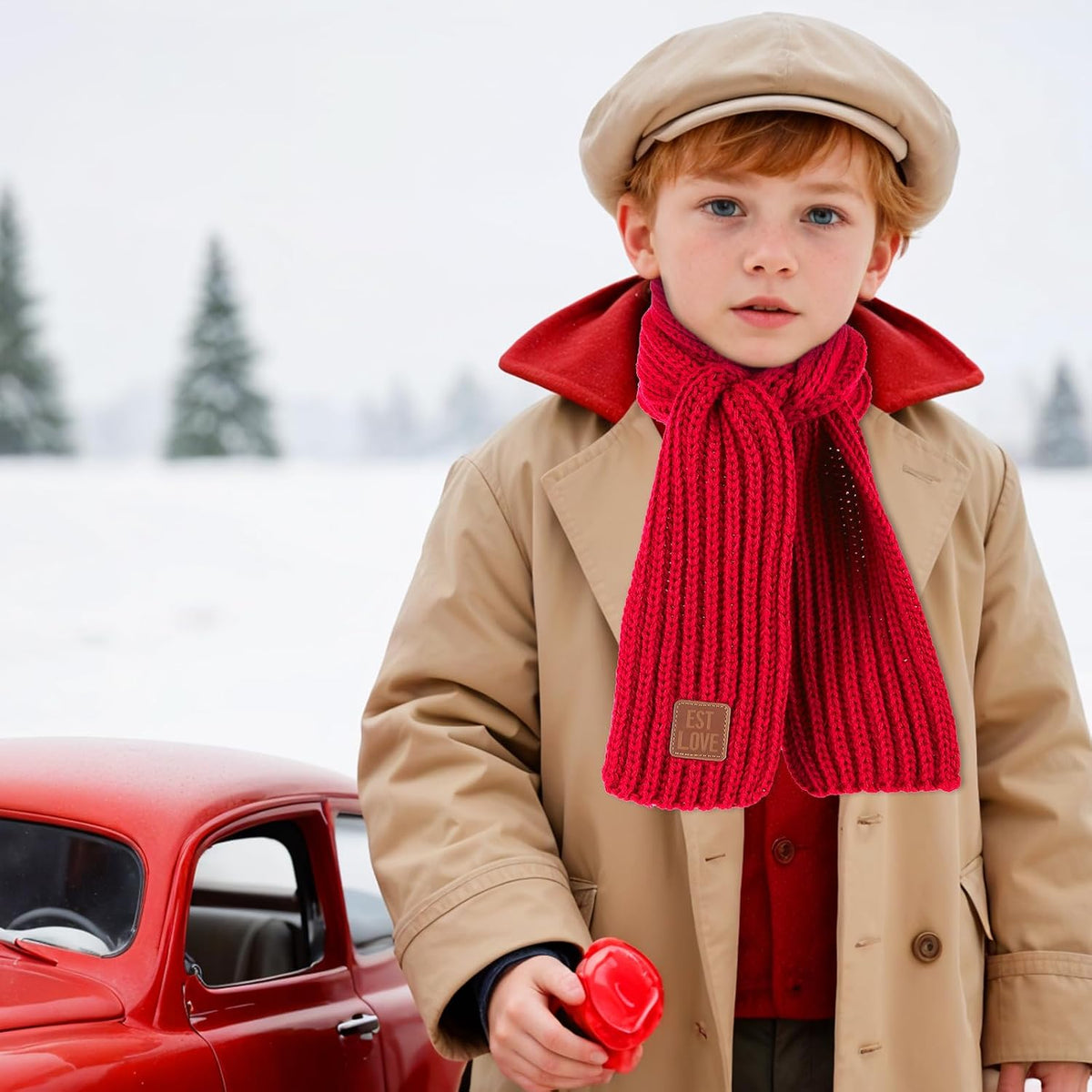 Abeillo Warm Kids Winter Knit Scarves Soft Knitted Neck Warmer Scarf Warm Scarves Wrap for Boys Girls