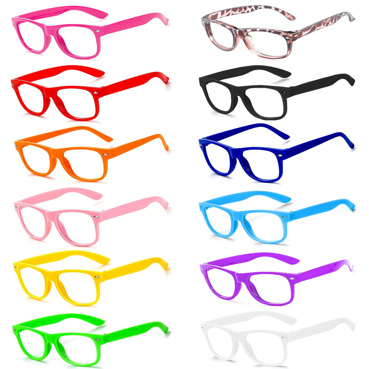 Kaptin 6 Pack Retro Children Stylish Cute Glasses Frame Without Lenses, Childrens Fake Eye Glasses