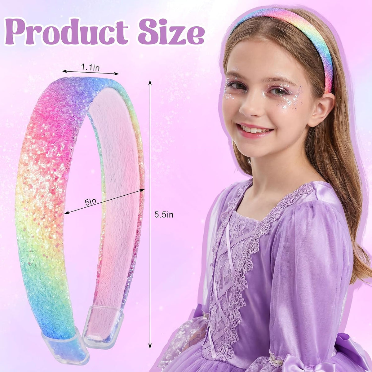 Girls Headbands 4 PCS Headbands for Little Girls 6-12 Princess Dress Up
