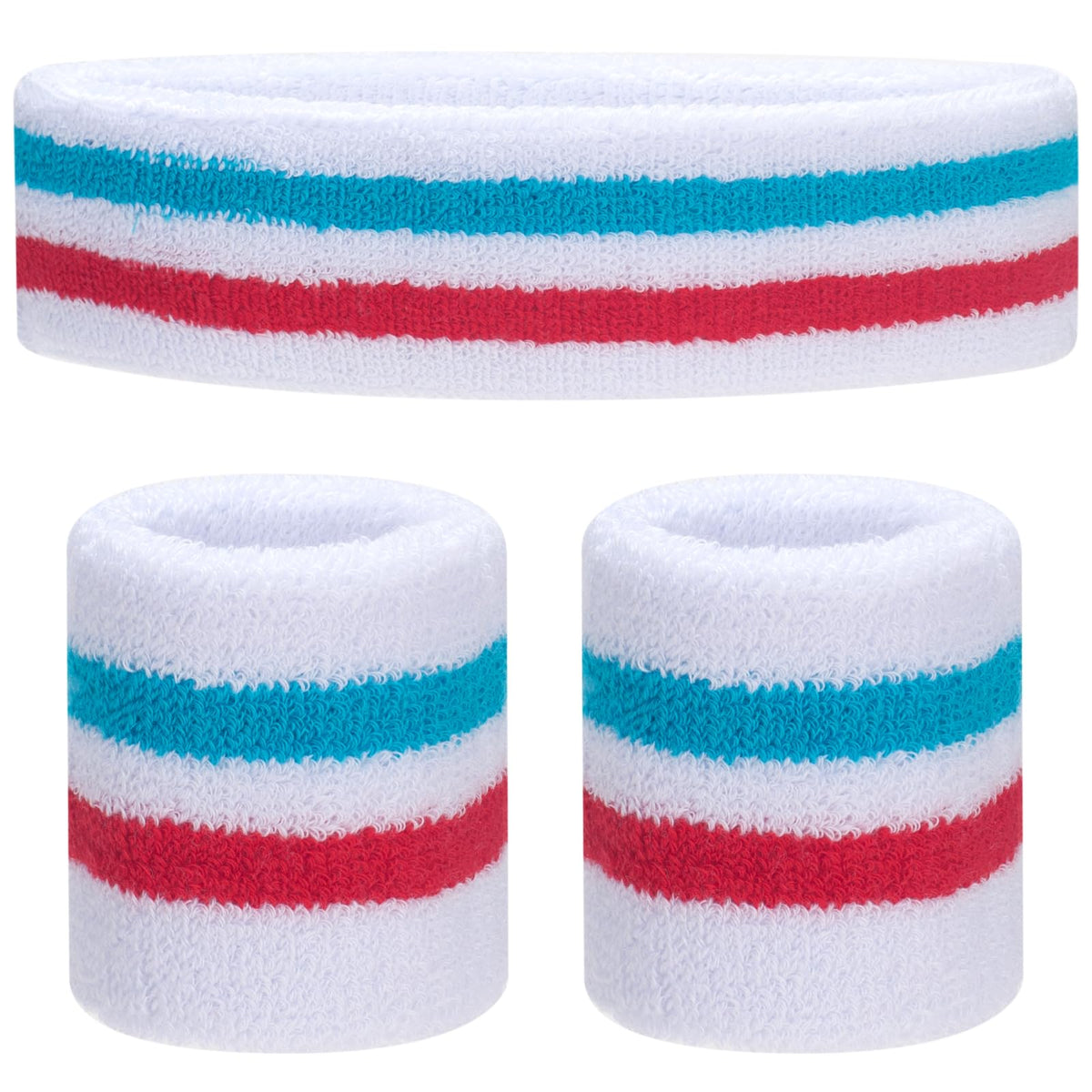 ONUPGO Kids Sweatbands Toddler Headband Wristband Set - Athletic Cotton Baby Sweat Band for Kids Youth Baby (1 Headband + 2 Wristbands)