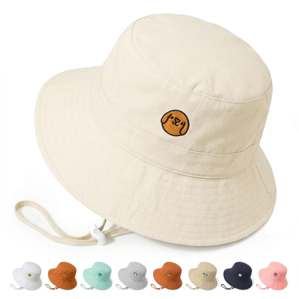 RIVBOS Baby Sun Hat UPF 50+ Animal Pattern Toddler Bucket Hat for Boys Girl