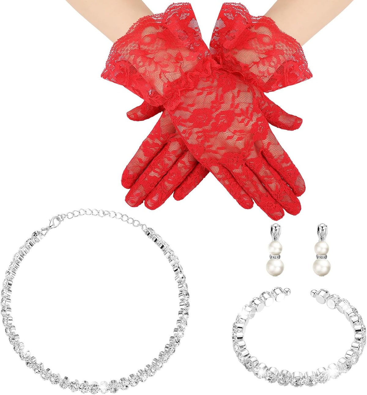 Newcotte Little Flower Girl Jewelry Pearl Set