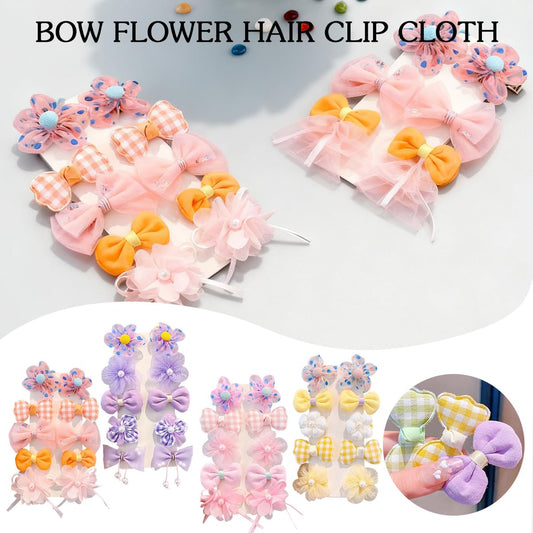 10 PCS Cute Bows Hair Clips, Fashion Girls Hair Accessories, Candy Colors Themed Hair Accessories with bows, Non-slip Snap Pins for Girls