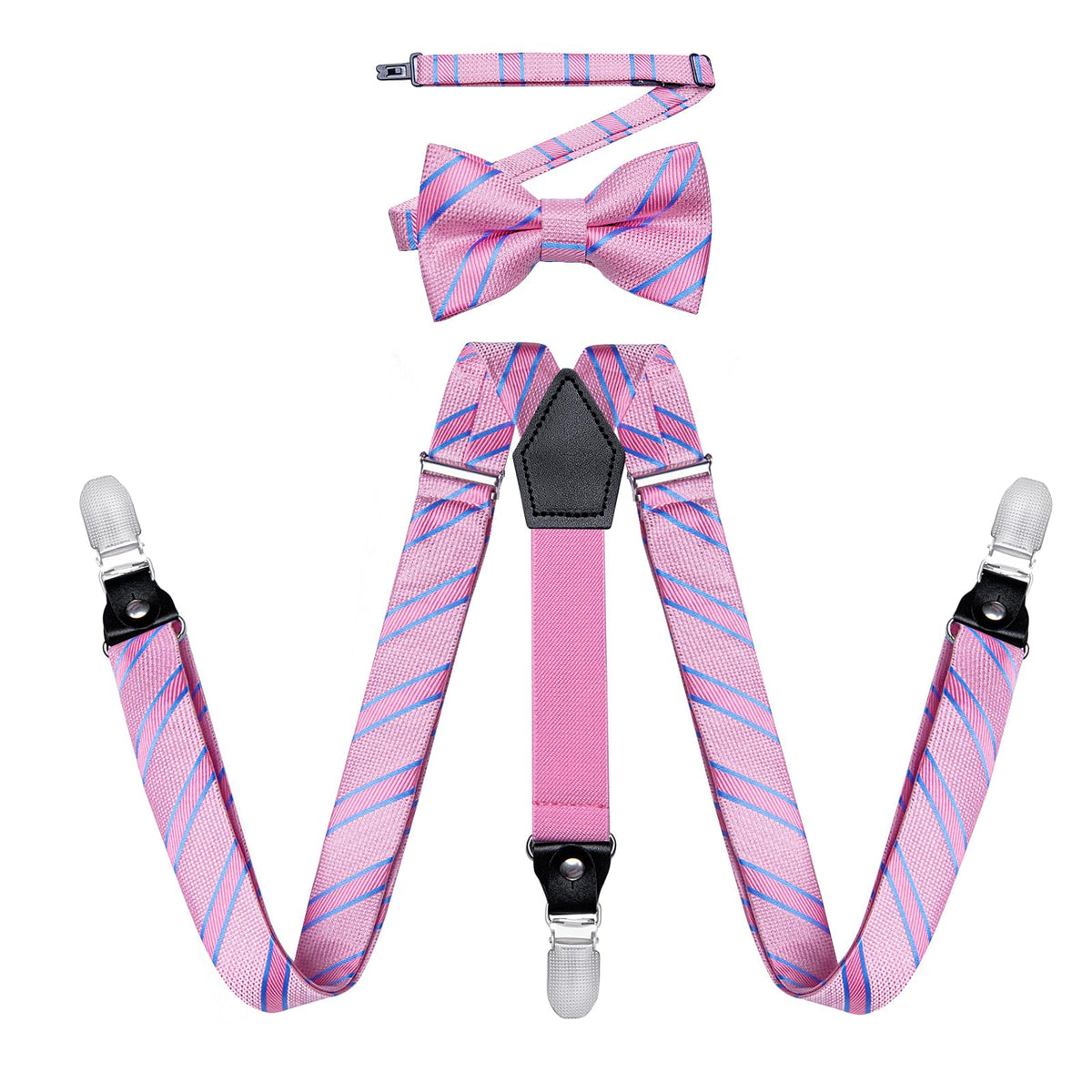 DiBanGu Boys Silk BowTie Set Y Back Kids Suspenders Gift Box
