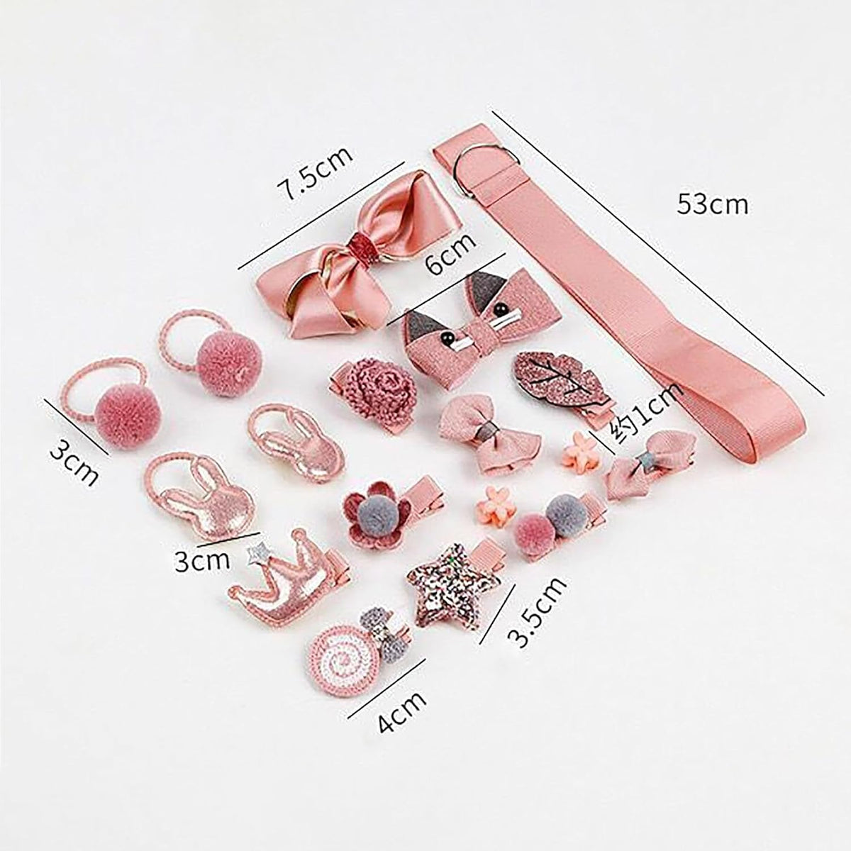 18 Pcs Cute Kids Hair Accessories Bow Elastic Hair Bands Toddler Hair Clips Various Styles Girls Hair Accessories With Organizer and Gift Box Suitable for Girls Baby Teenage Use