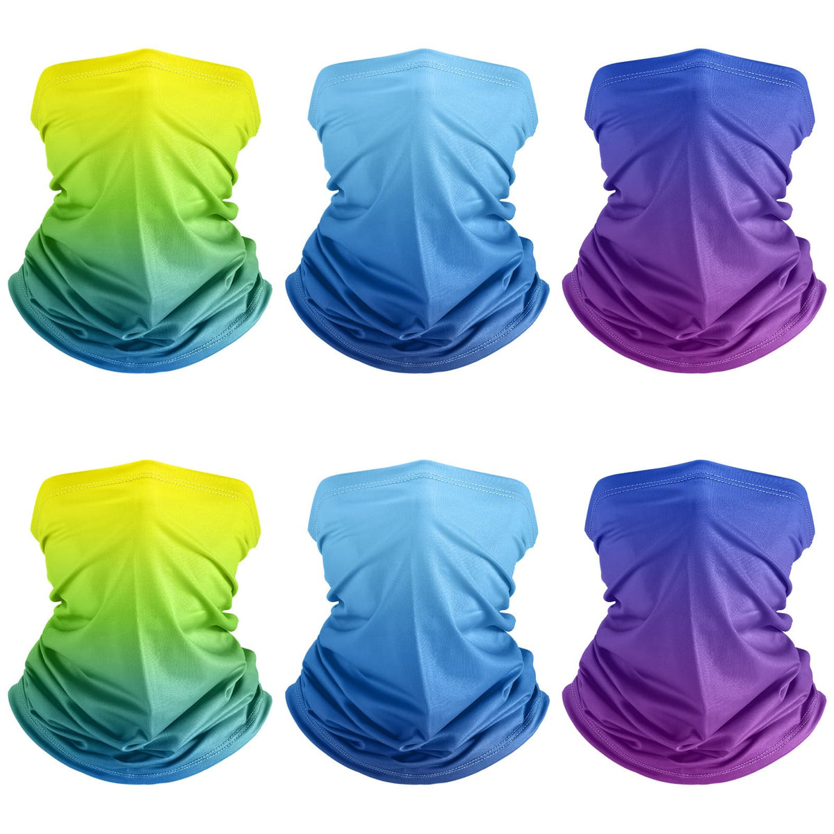 Geyoga 6 Pcs Neck Gaiter Cooling Face Bandana Mask for Men