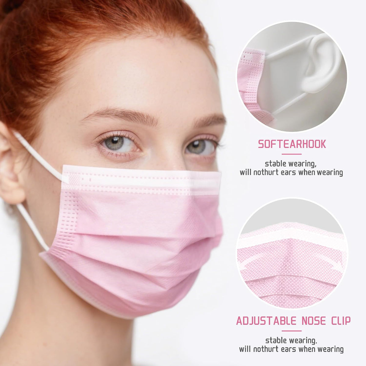 NNPCBT 3 ply Disposable Masks Breathable Face Masks for Adults
