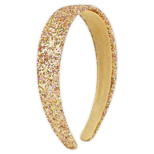 AMCAMI Gold Sparkle Headband Sparkly Glitter Headbands for Girls Hair Bands for Little Girls Gold Hair Accessories