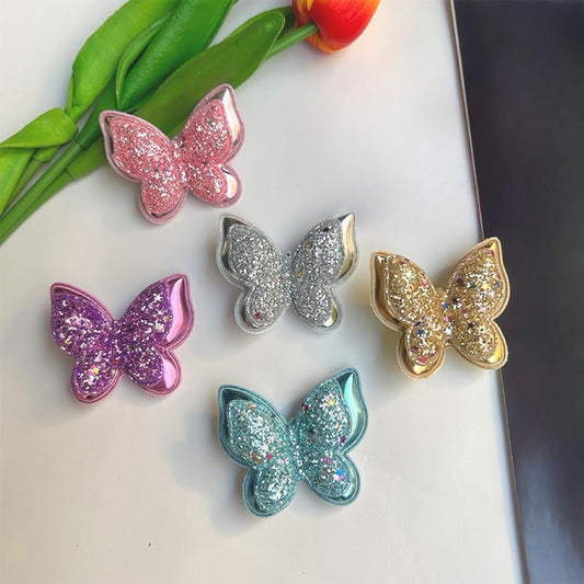 5-Pc Glittery Butterfly Hair Clips Alligator Barrettes,Sparkly Hair Accessories for Teen Toddler Girls, Fashion Hairpins for Spring Party, Everyday Gift