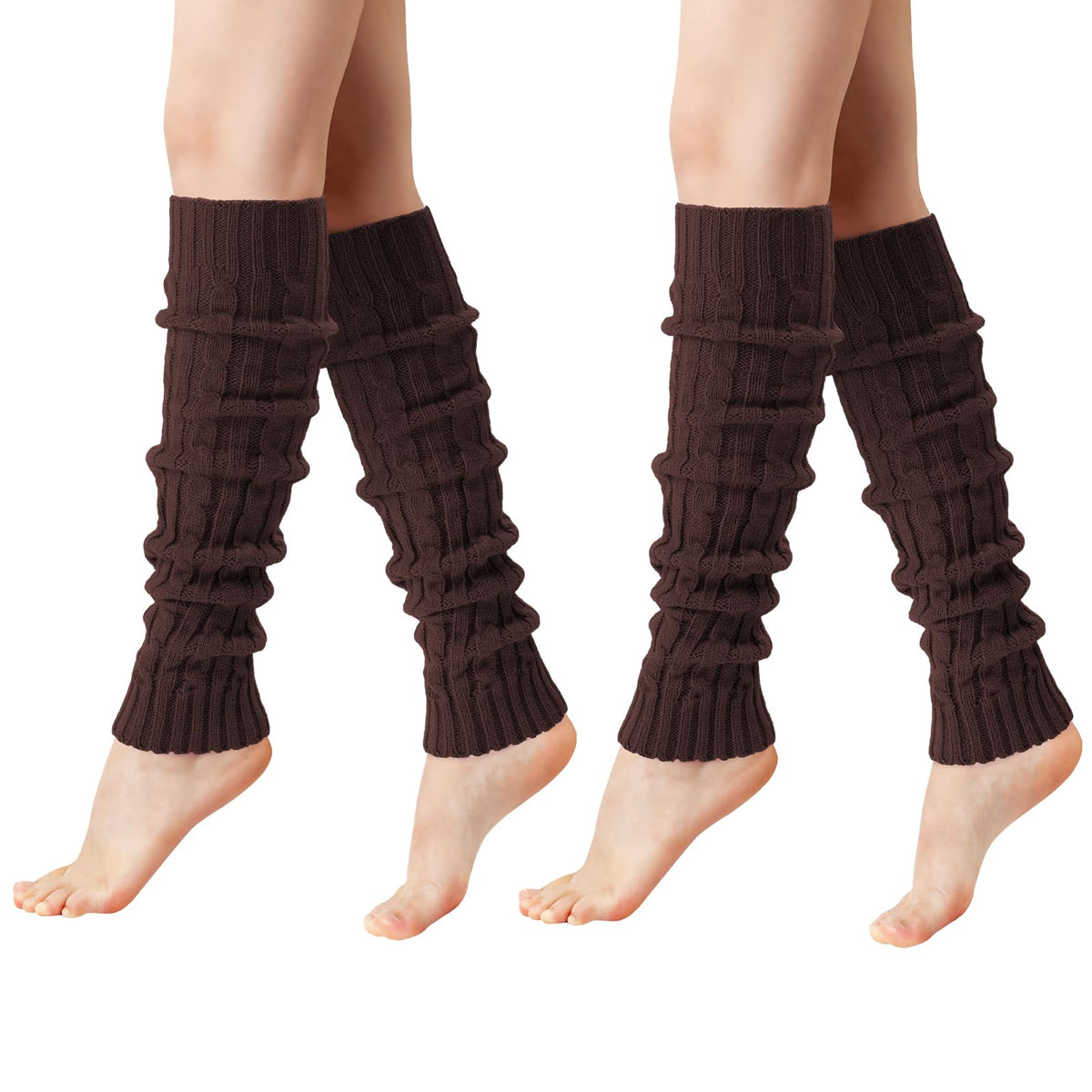 Pleneal Leg Warmers for Women Cable Knit 80s Warm Long Socks Party Sports