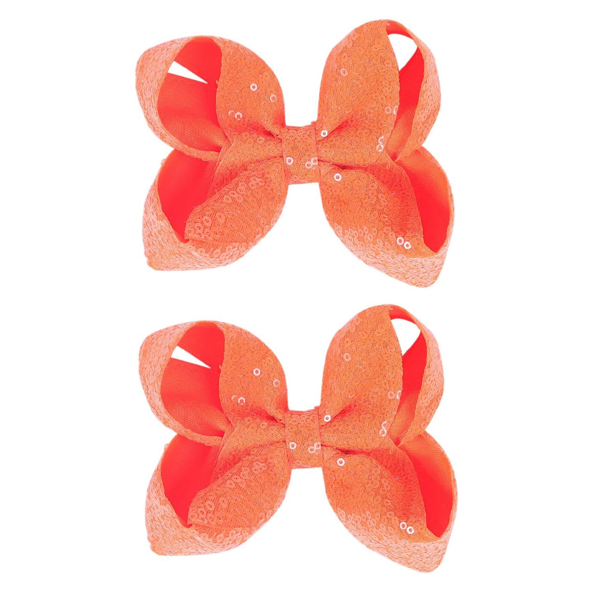 2 PCS Enchanting 5-Inch Fairy Fashion Bow Hairpin: Multicolor Option Sequins Hair Clip for Kids and Teenage Girls (Black)