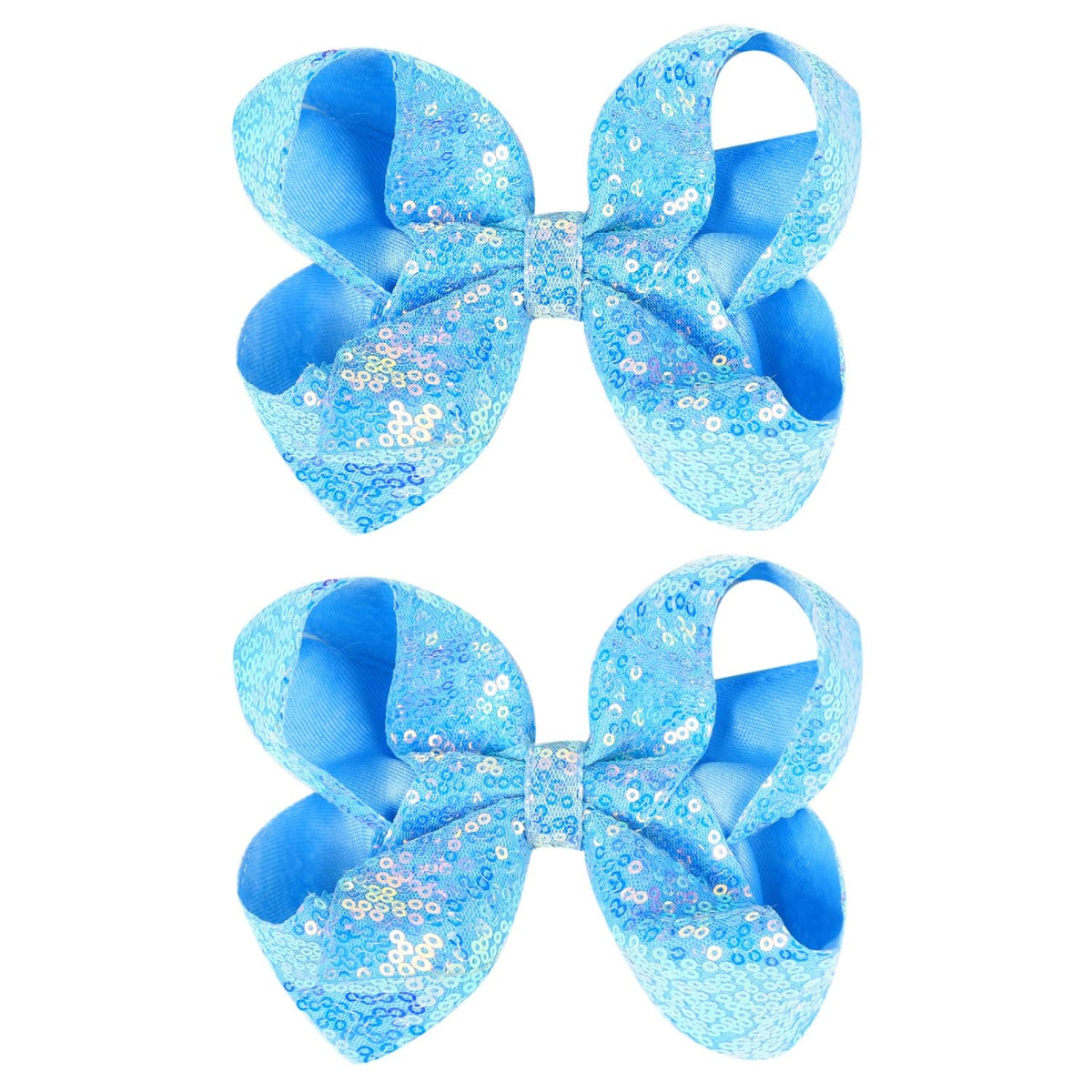 2 PCS Enchanting 5-Inch Fairy Fashion Bow Hairpin: Multicolor Option Sequins Hair Clip for Kids and Teenage Girls (Black)