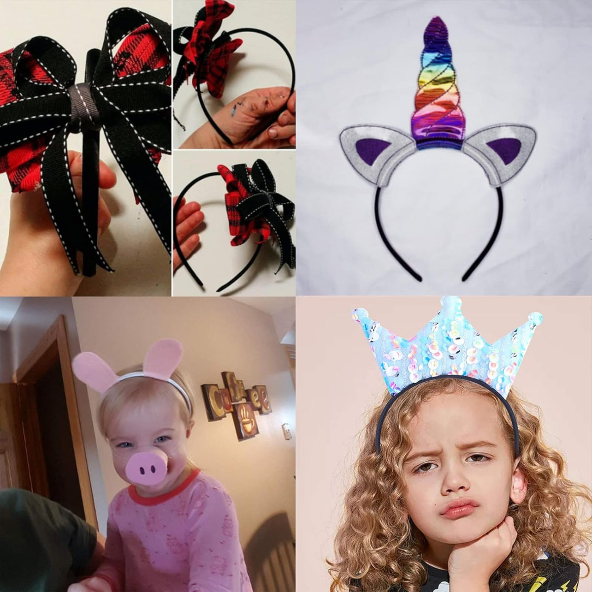 Candygirl 26pcs Headbands for Girls Women, DIY Craft Satin Headbands