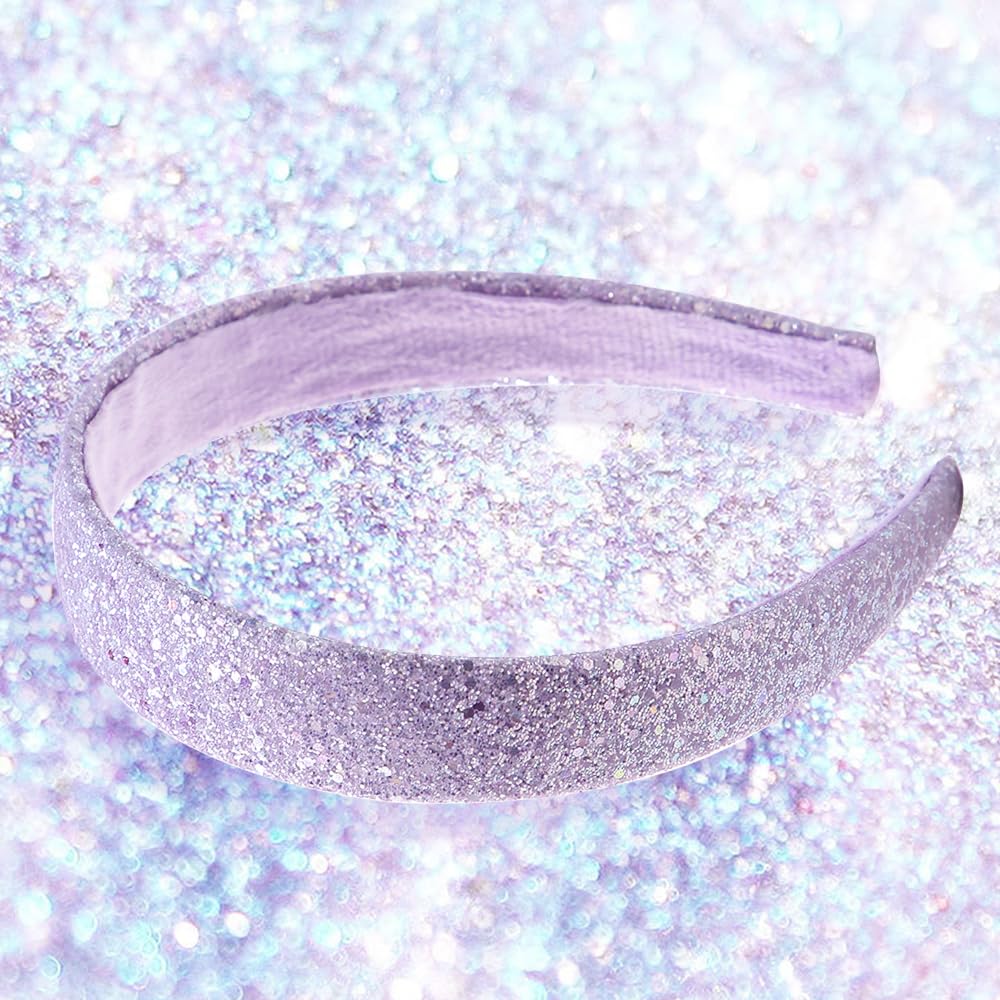 Glitter Headbands for Girls Wide Sparkly Headbands for Little Girl Hair Accessories Thick Bling Hairband for Children