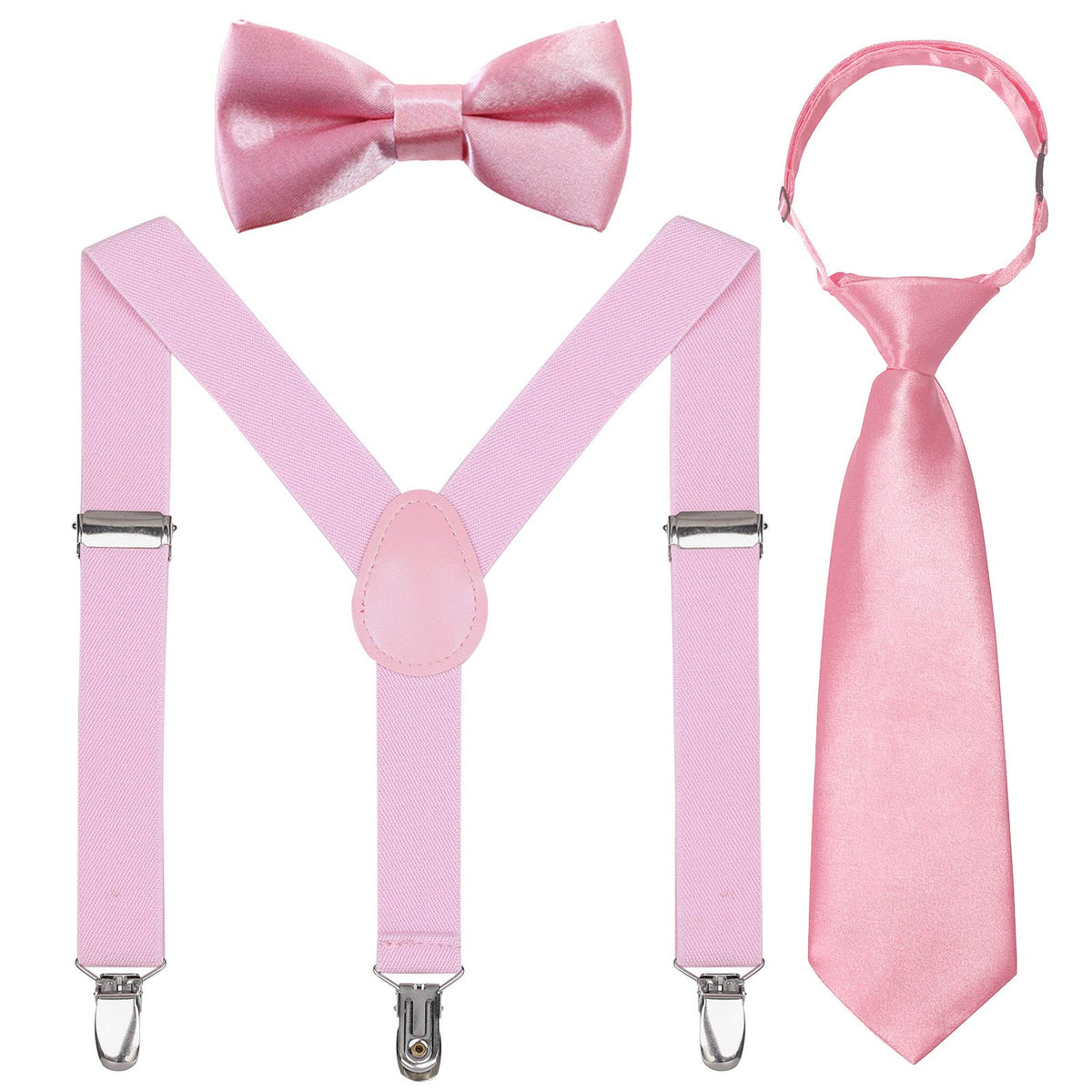Kajeer Kids Suspender Bowtie Necktie Sets - Adjustable Elastic Classic Accessory Sets for 6 Months to 13 Year Old Boys Girls