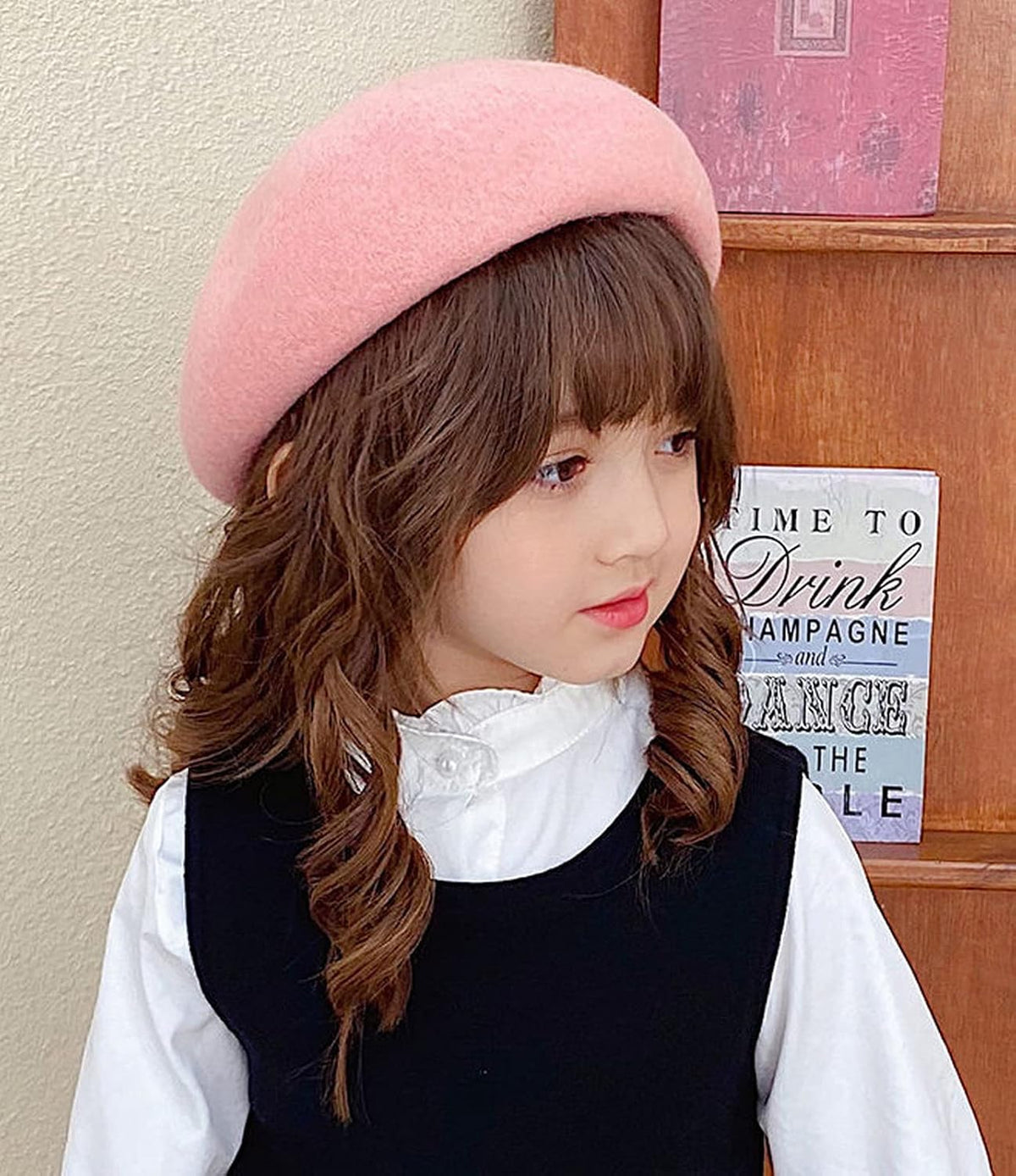 Kids Girls French Beret Hat Artist Hat Solid Warm Beanie Cap Winter Autumn