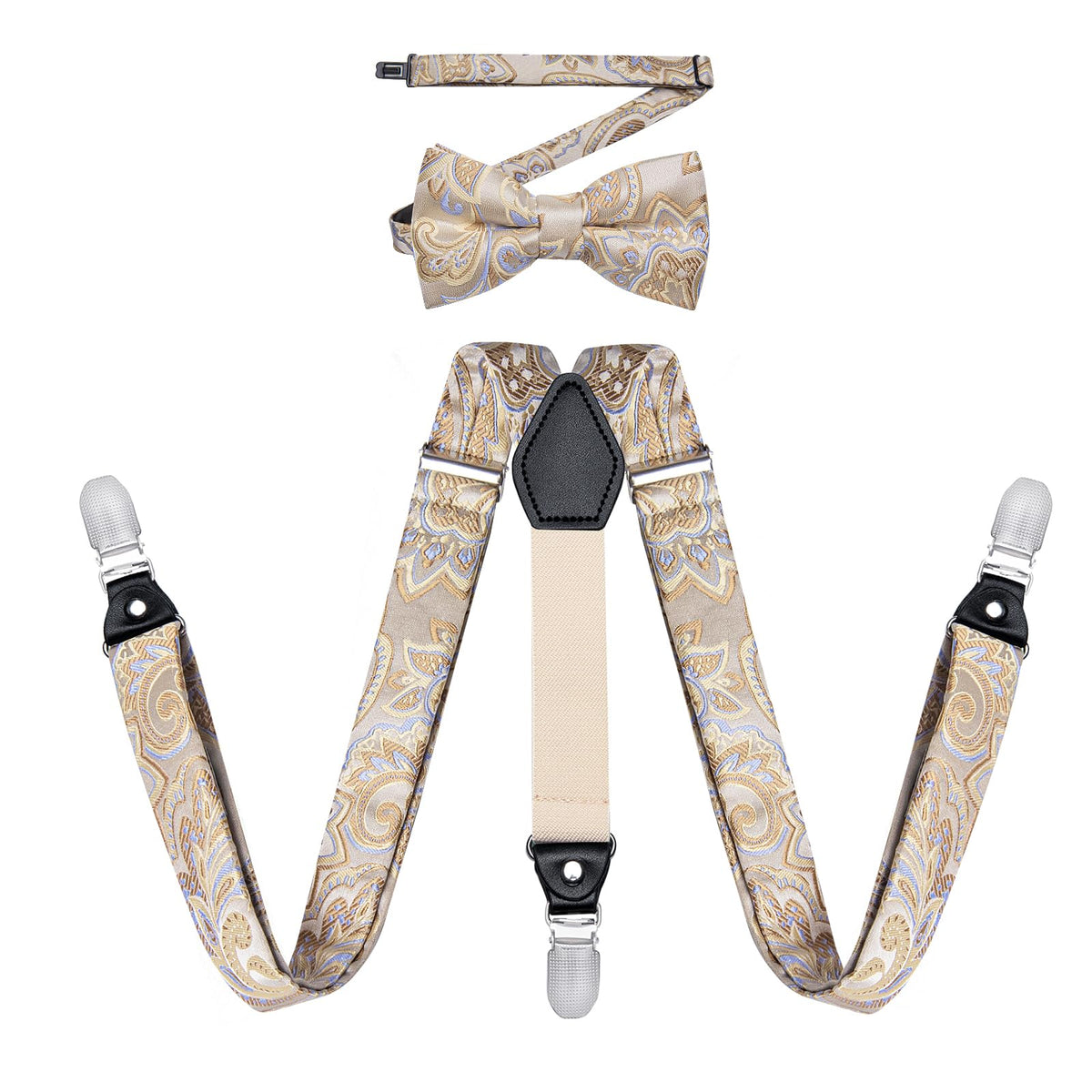 DiBanGu Boys Silk BowTie Set Y Back Kids Suspenders Gift Box