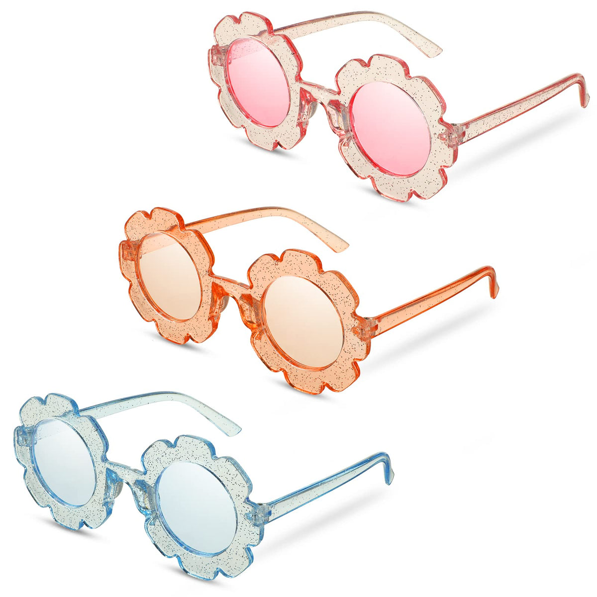 Flutesan 3 Pack Kids Flower Glasses