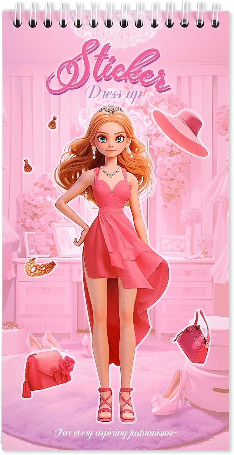 PAGEMORE 25 Sheets Fairy Princess Dress Up Stickers, Make Your Own Paper Doll Craft Stickers for Scrapbooking, Junk Journal, Planner, Card Making, Party Favors, Art & Craft Supplies