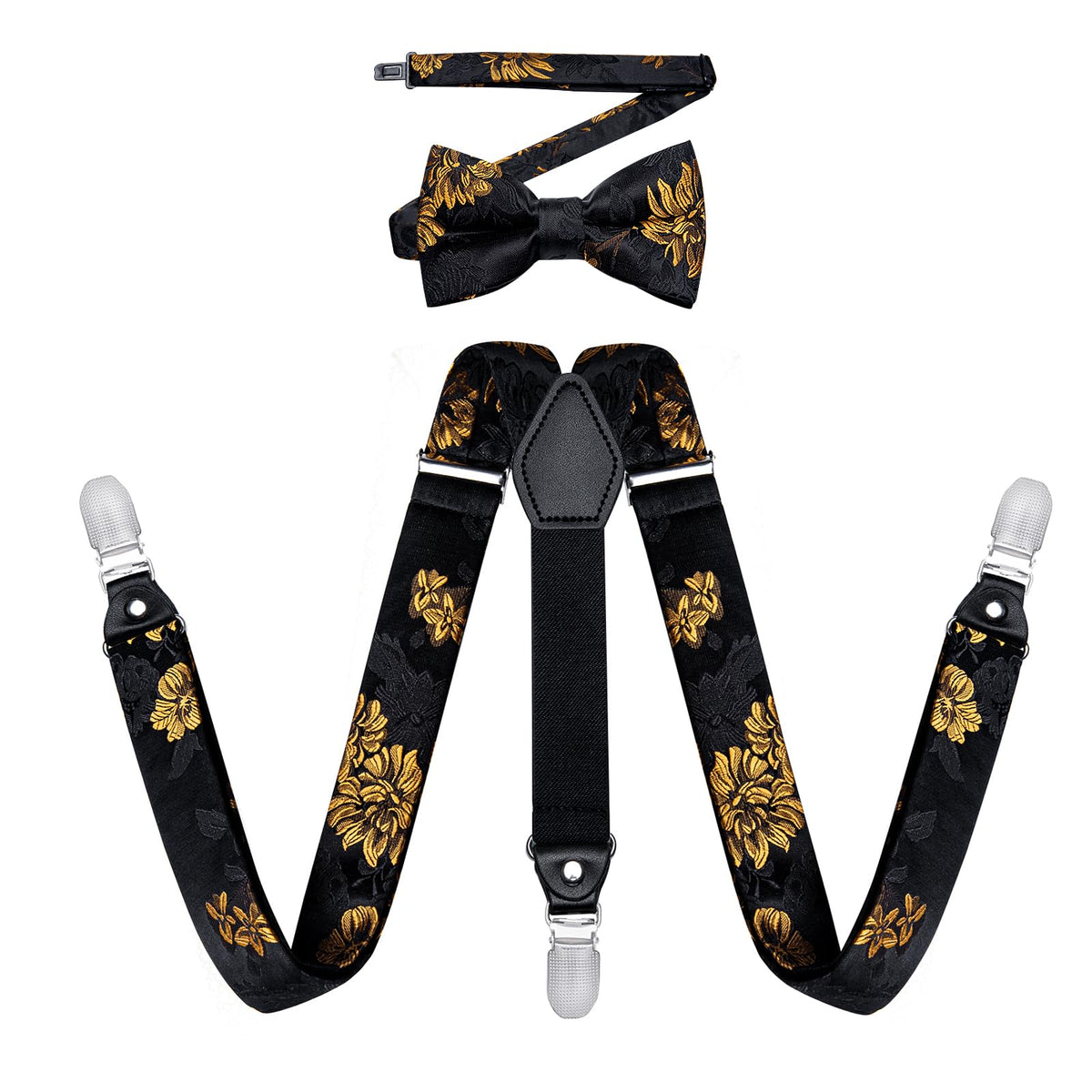 DiBanGu Boys Silk BowTie Set Y Back Kids Suspenders Gift Box