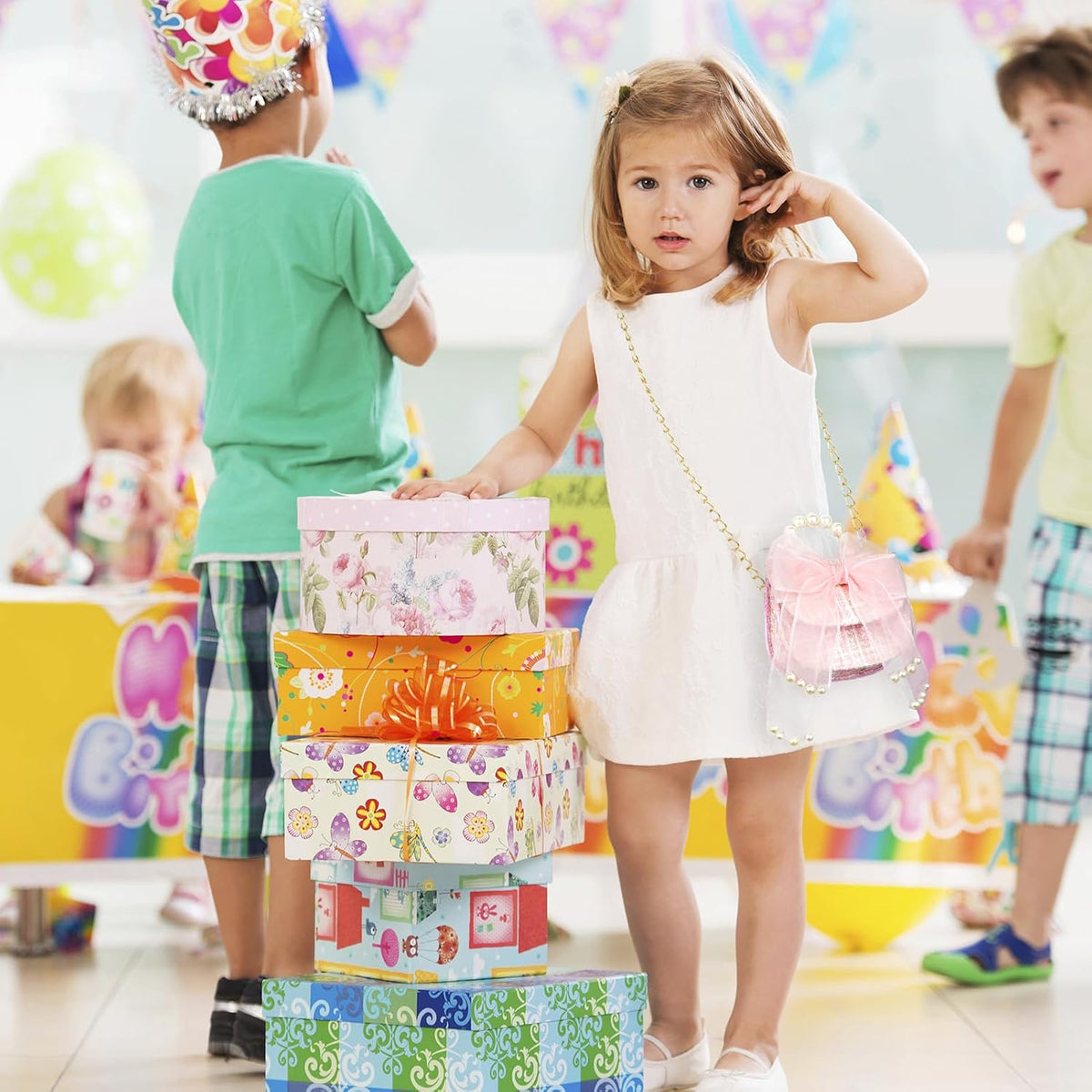 Cute Crossboby Purse with Bowknot Shoulder Bag for Little Girls, Girls Kids Fashion Handbags with Pearl Handle