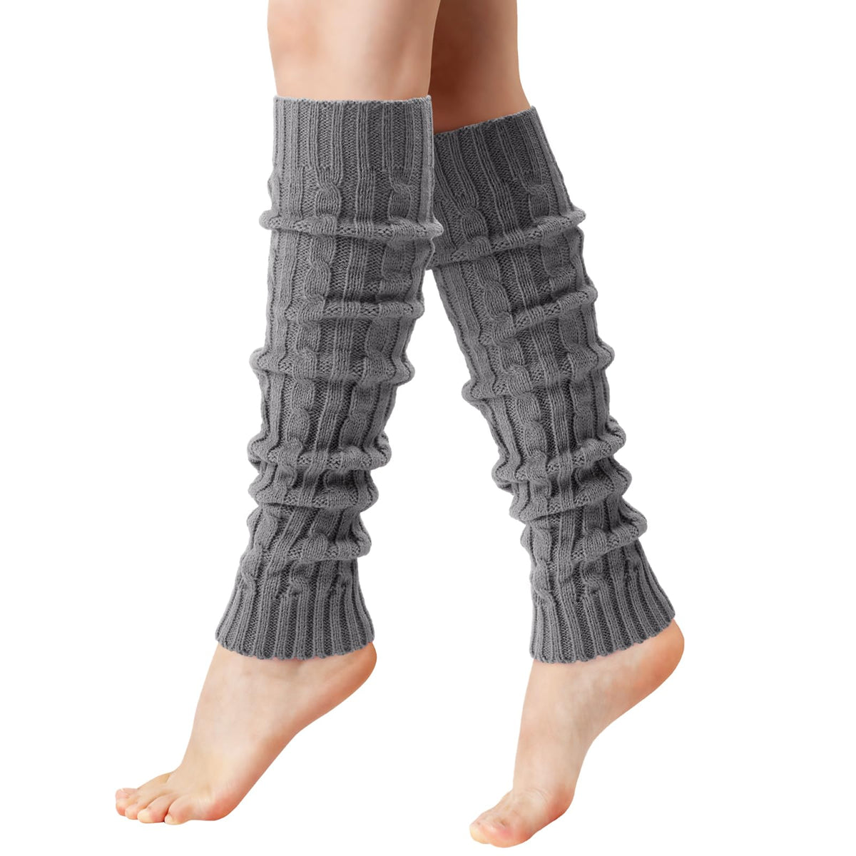 Pleneal Leg Warmers for Women Cable Knit 80s Warm Long Socks Party Sports