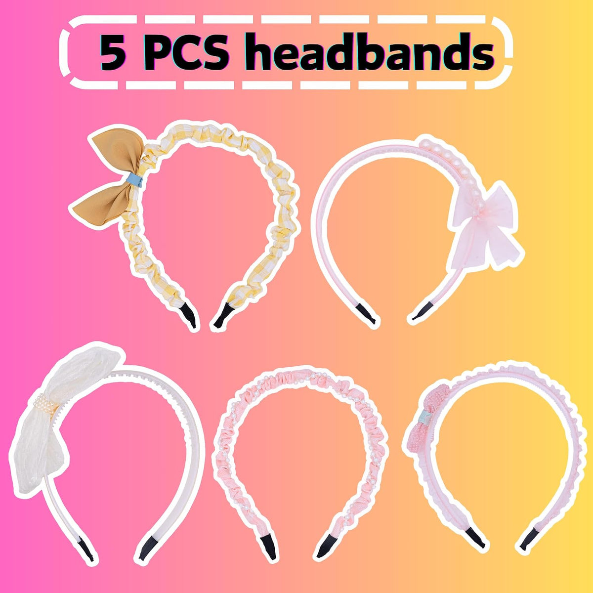 Headbands and Hair Bands for girls kids little girls teen toddler Hair Accessories with Heart Star and Bow Designs Also Perfect for Gift for 6-18 Ages