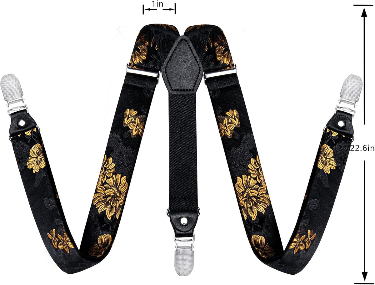 DiBanGu Boys Silk BowTie Set Y Back Kids Suspenders Gift Box