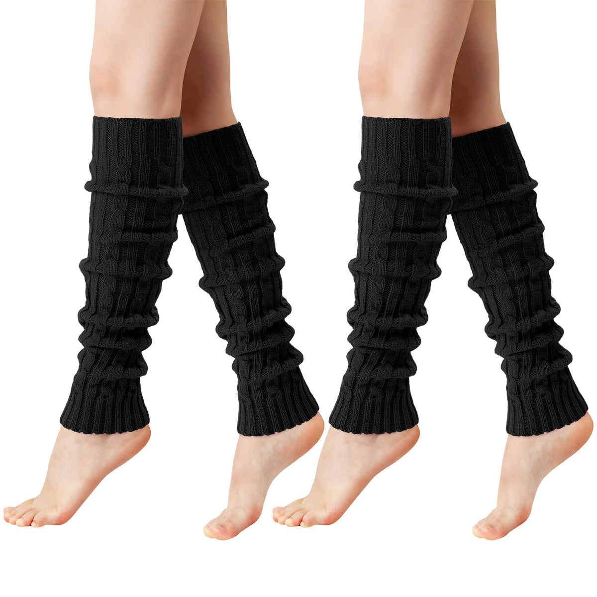 Pleneal Leg Warmers for Women Cable Knit 80s Warm Long Socks Party Sports