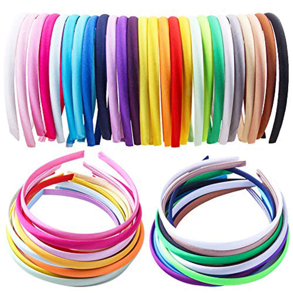 Candygirl 26pcs Headbands for Girls Women, DIY Craft Satin Headbands