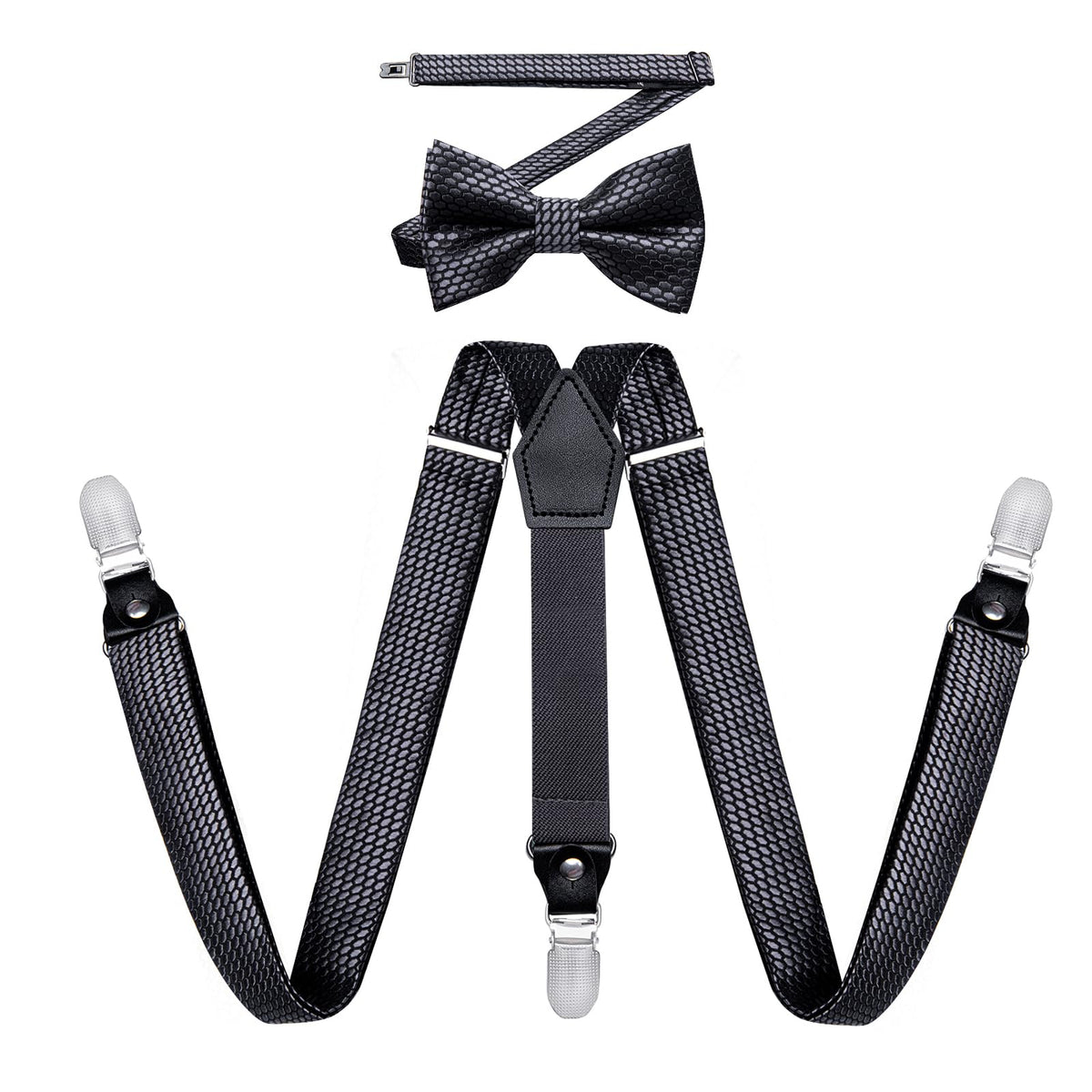 DiBanGu Boys Silk BowTie Set Y Back Kids Suspenders Gift Box
