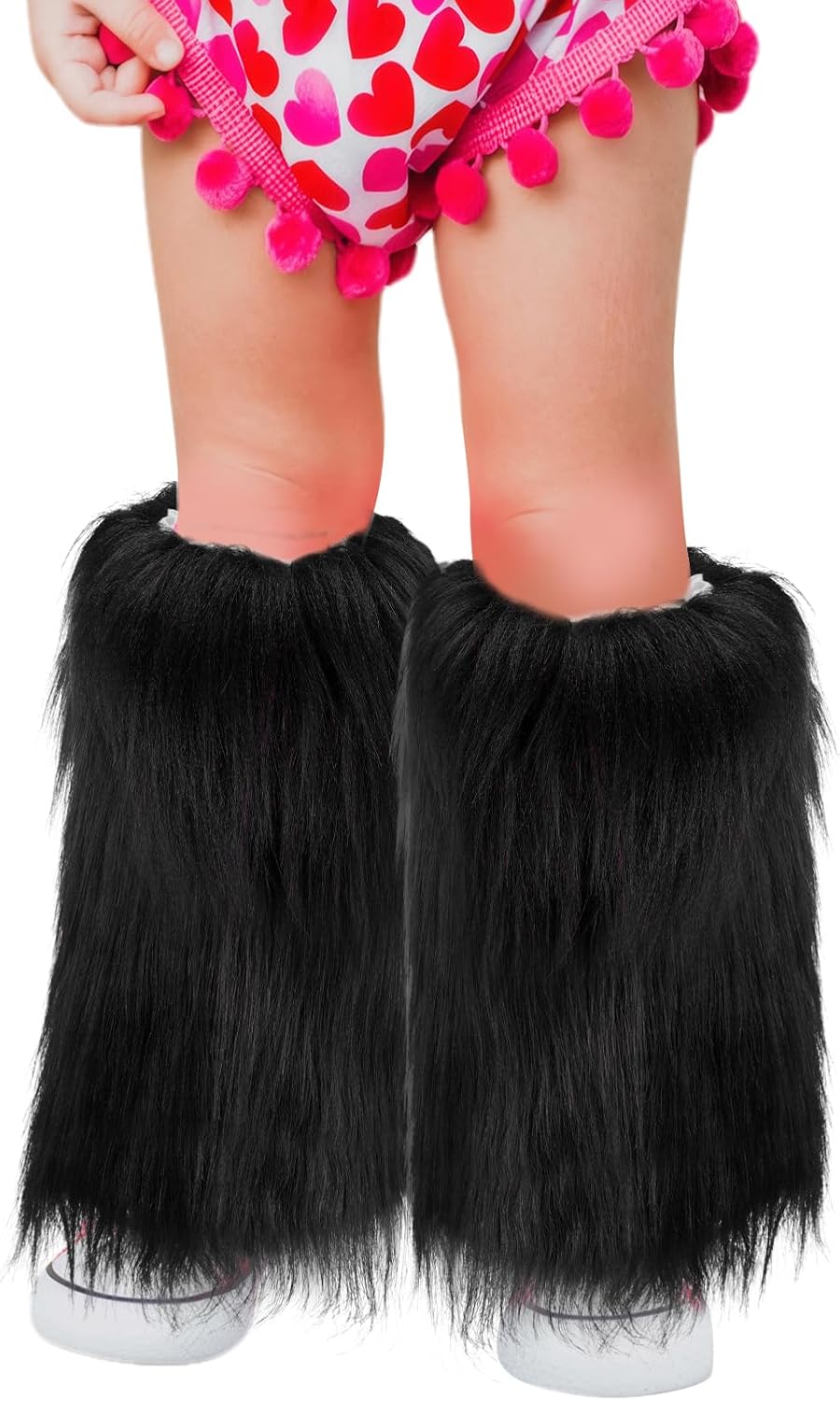 MioCloth Kid Girl Faux Fur Leg Warmers Dance Fuzzy Boot Cuff Cover Kawaii Goth Y2K Accessories Winter Xmas Clothes