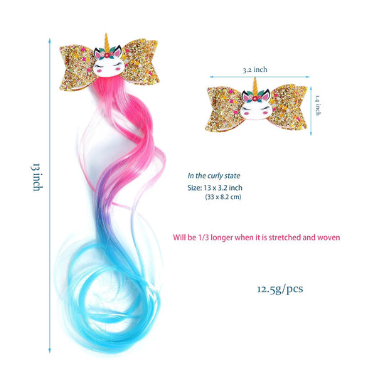 5- Colored Hair Clips For Girls Hair Extensions For Kids