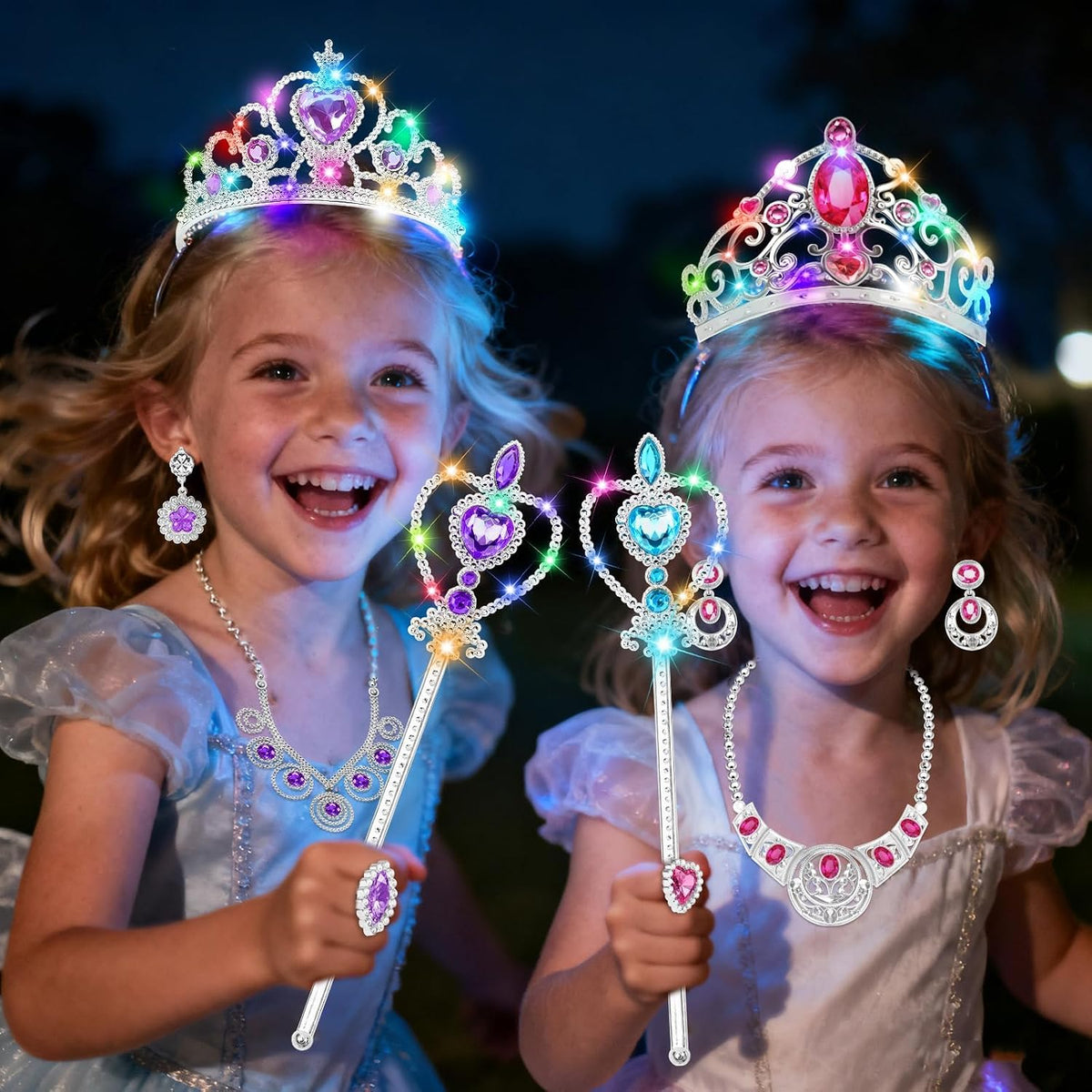 Princess Kids Jewelry for Girls Light Up Princess Crowns Dress Up Accessory