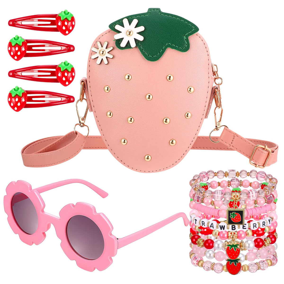 Purse for Girls, Accessories Gift Set Snap Hair Clip Bracelets