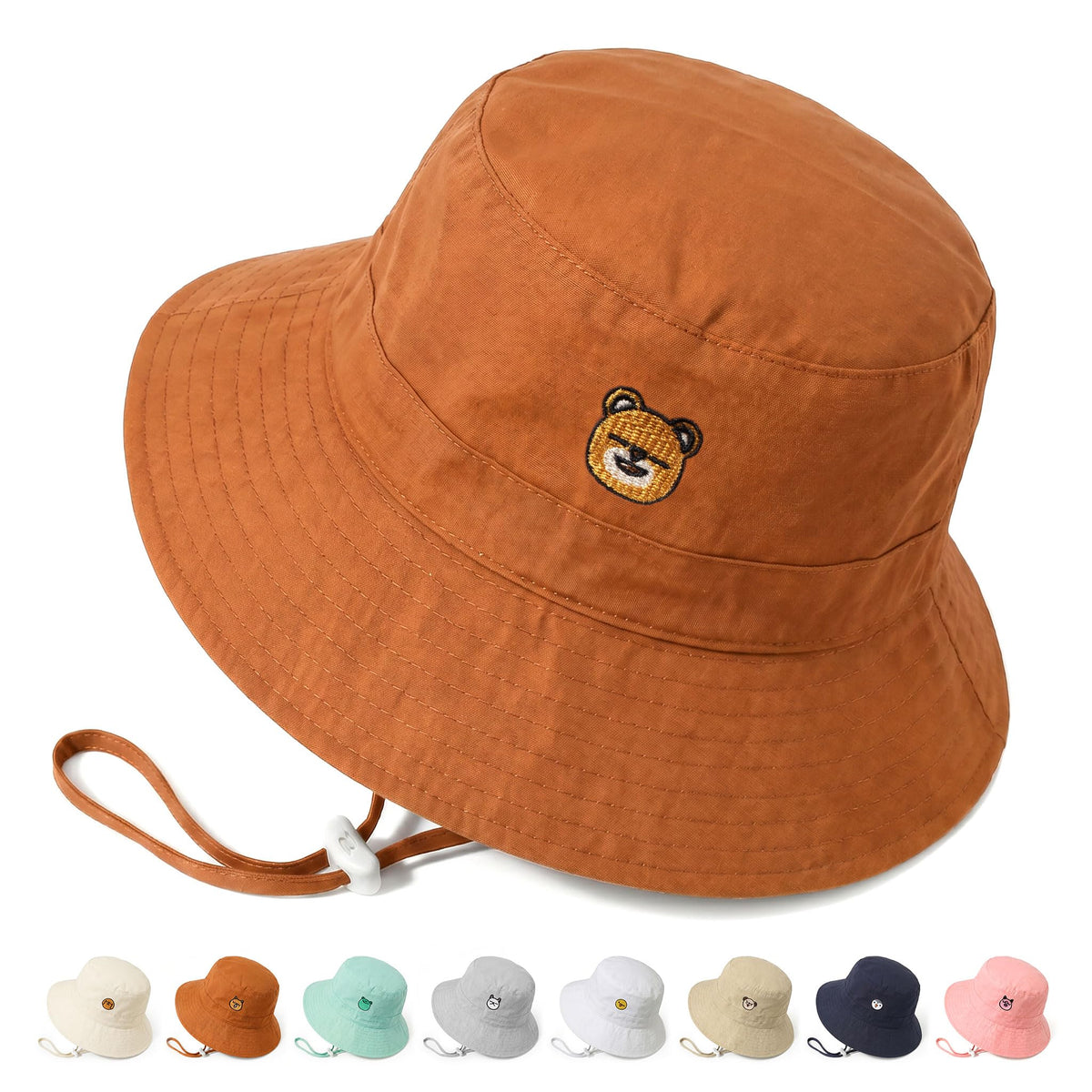 RIVBOS Baby Sun Hat UPF 50+ Animal Pattern Toddler Bucket Hat for Boys Girl
