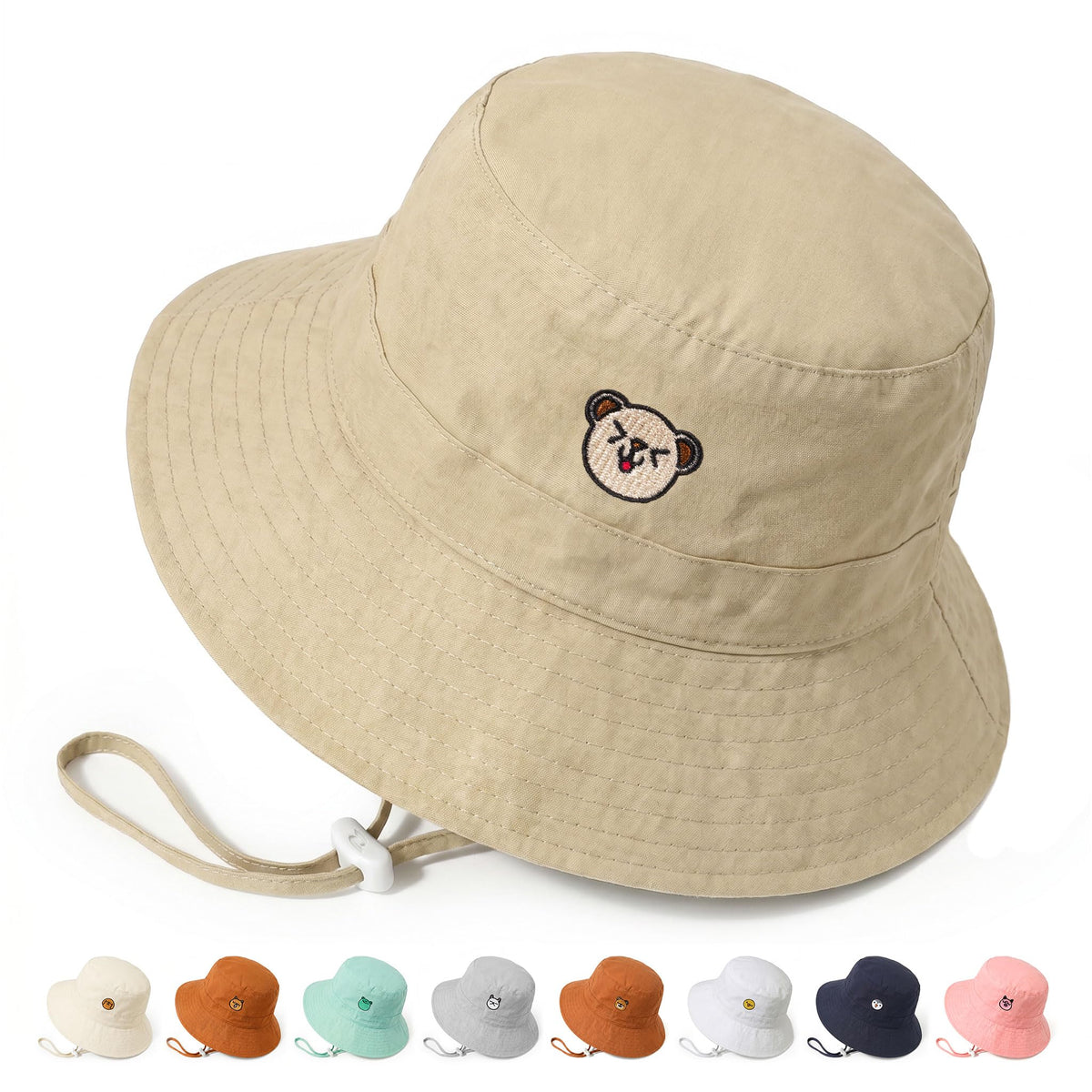 RIVBOS Baby Sun Hat UPF 50+ Animal Pattern Toddler Bucket Hat for Boys Girl