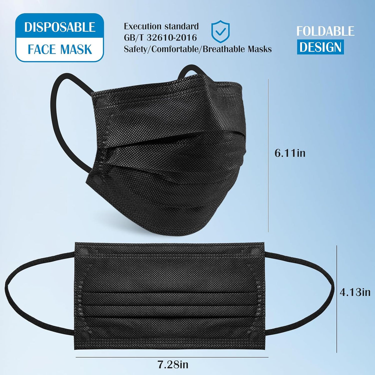 Disposable Face Mask For Adults - Travel Essentials, 100 Pack Individually Wrapped, 4 Ply Protection,Safety Masks Disposable