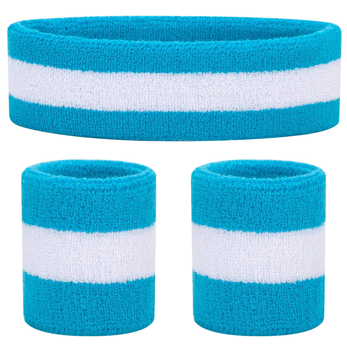 ONUPGO Kids Sweatbands Toddler Headband Wristband Set - Athletic Cotton Baby Sweat Band for Kids Youth Baby (1 Headband + 2 Wristbands)
