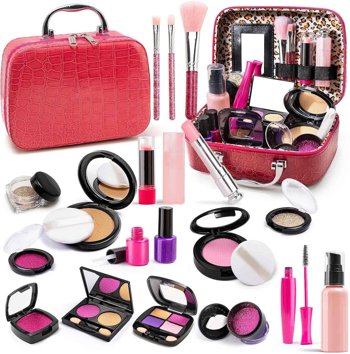 Pretend Play Fake Makeup Set for Kids Toddlers 3-8, Birthday Gift for Girls
