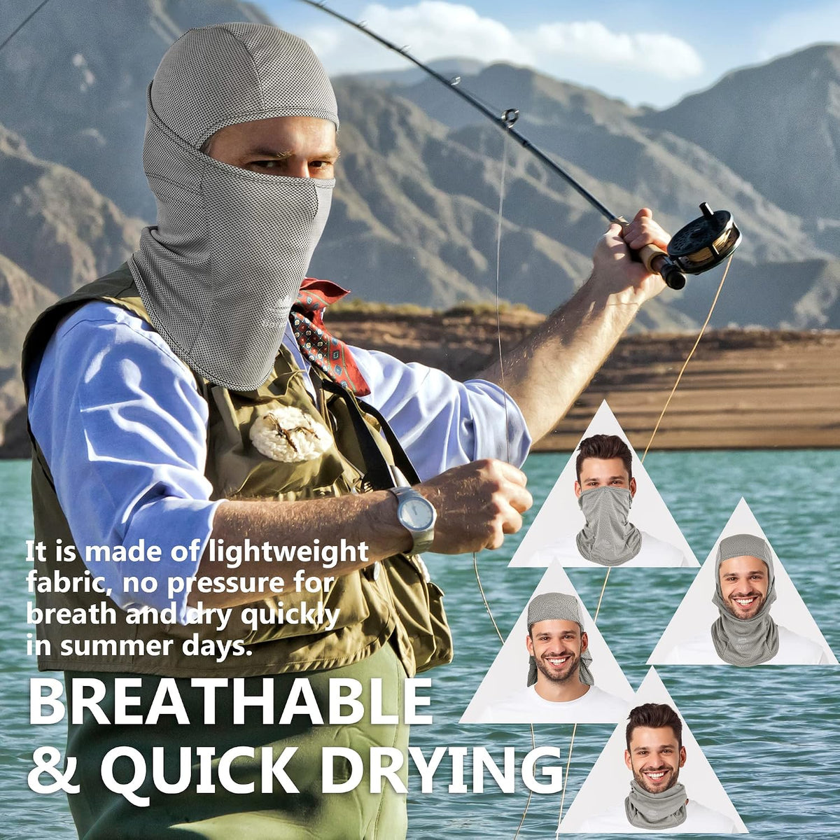 Balaclava Ski Mask, UPF 50+ Breathable Full Face Cover for Men Women